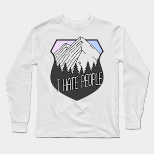 I Hate People Mountain Crest Sunset Long Sleeve T-Shirt